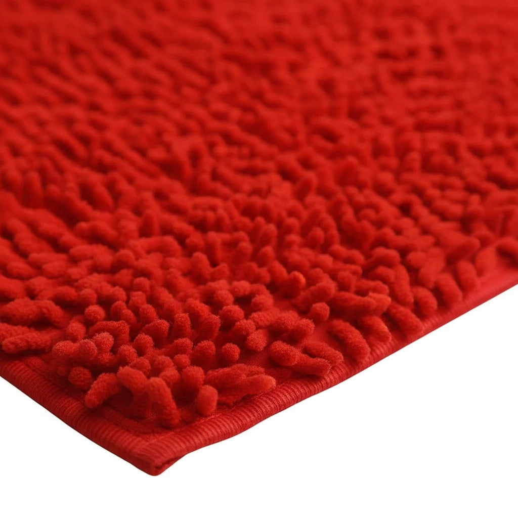 Tapis Chenille Salle De Bain Rouge