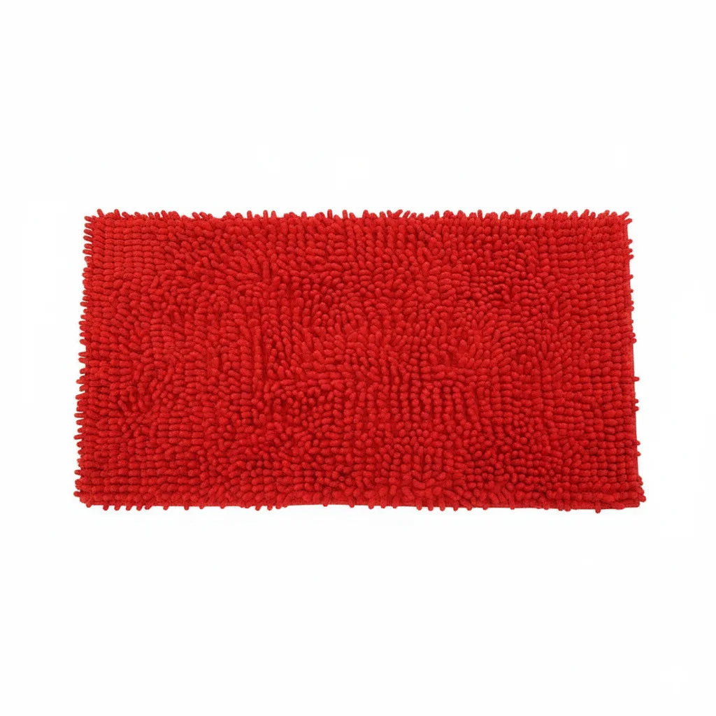 Tapis Chenille Salle De Bain Rouge