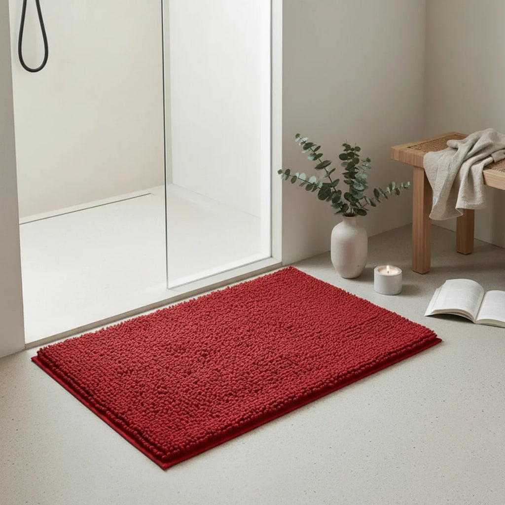 Tapis Chenille Salle De Bain Bleu Azur