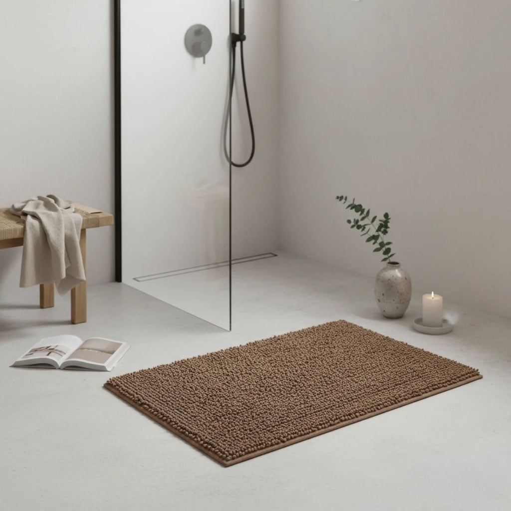 Tapis Chenille Salle De Bain Taupe Foncé