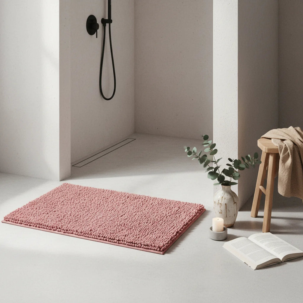 Tapis Chenille Salle De Bain Rouge Brique