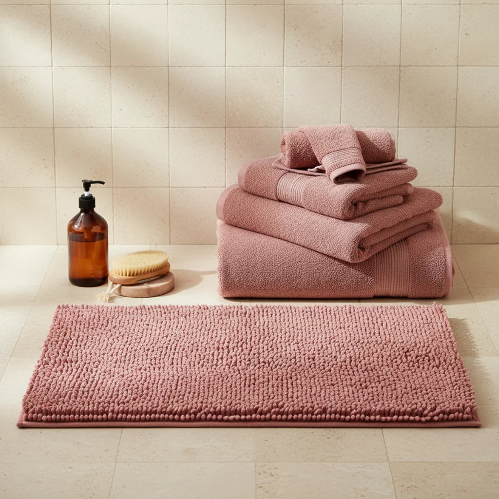 Tapis Chenille Salle De Bain Rouge Brique
