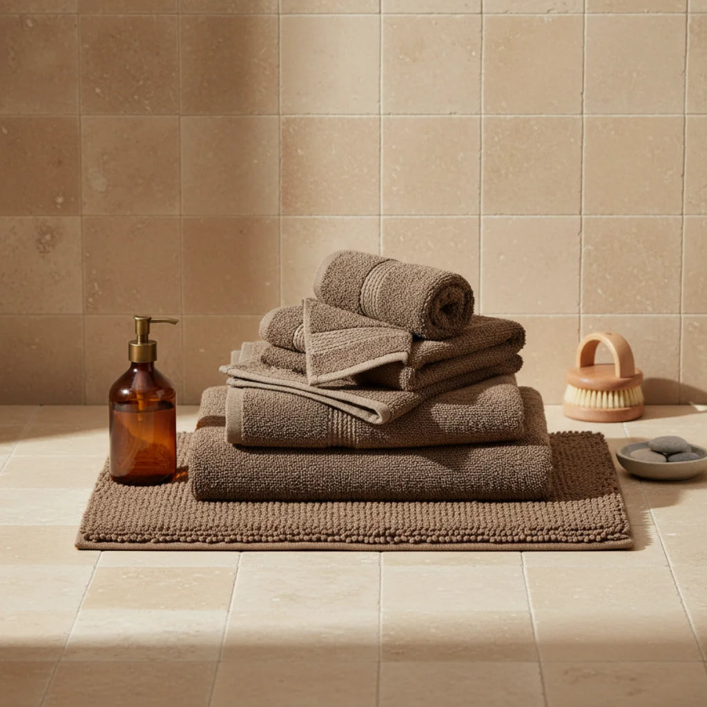 Tapis Chenille Salle De Bain Taupe Foncé