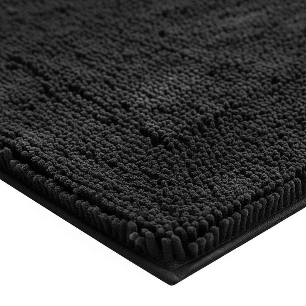 Tapis Chenille Salle De Bain Noir Obsidienne