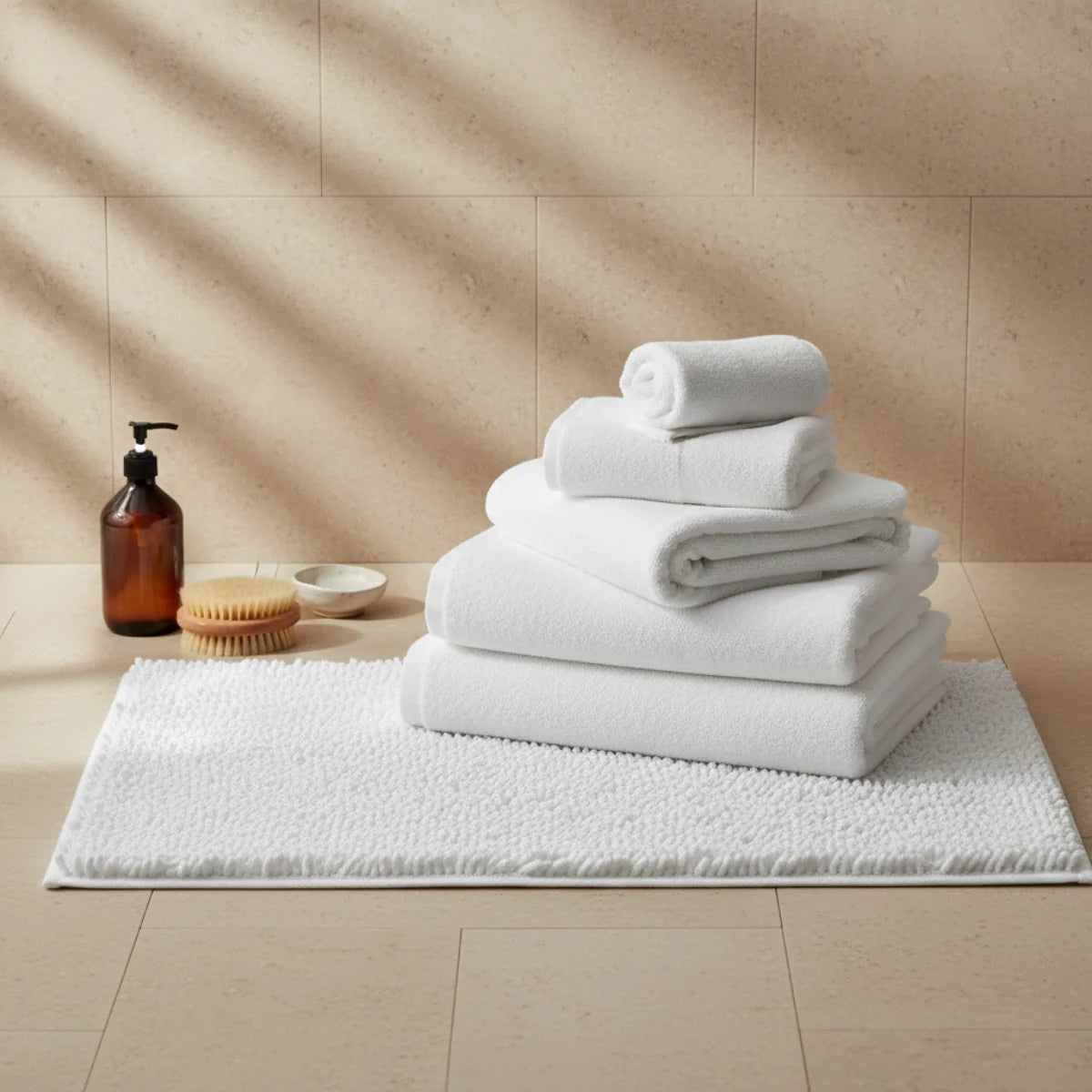 Tapis Chenille Salle De Bain Blanc Neige