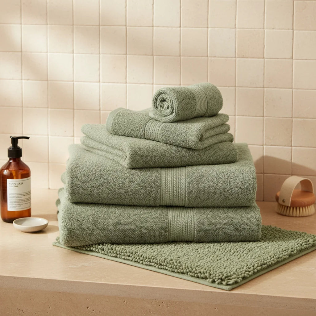 Tapis Chenille Salle De Bain Vert Olive