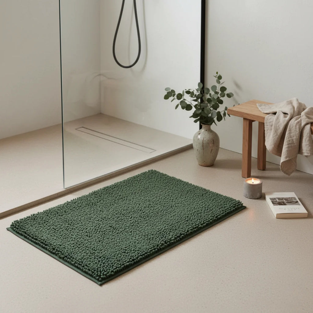 Tapis Chenille Salle De Bain Vert Sapin