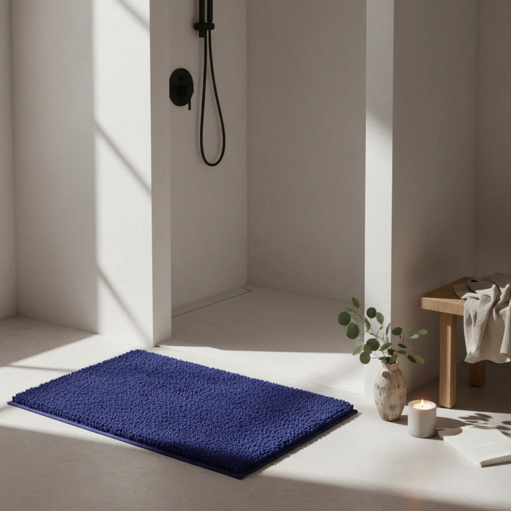 Tapis Chenille Salle De Bain Violet Profond