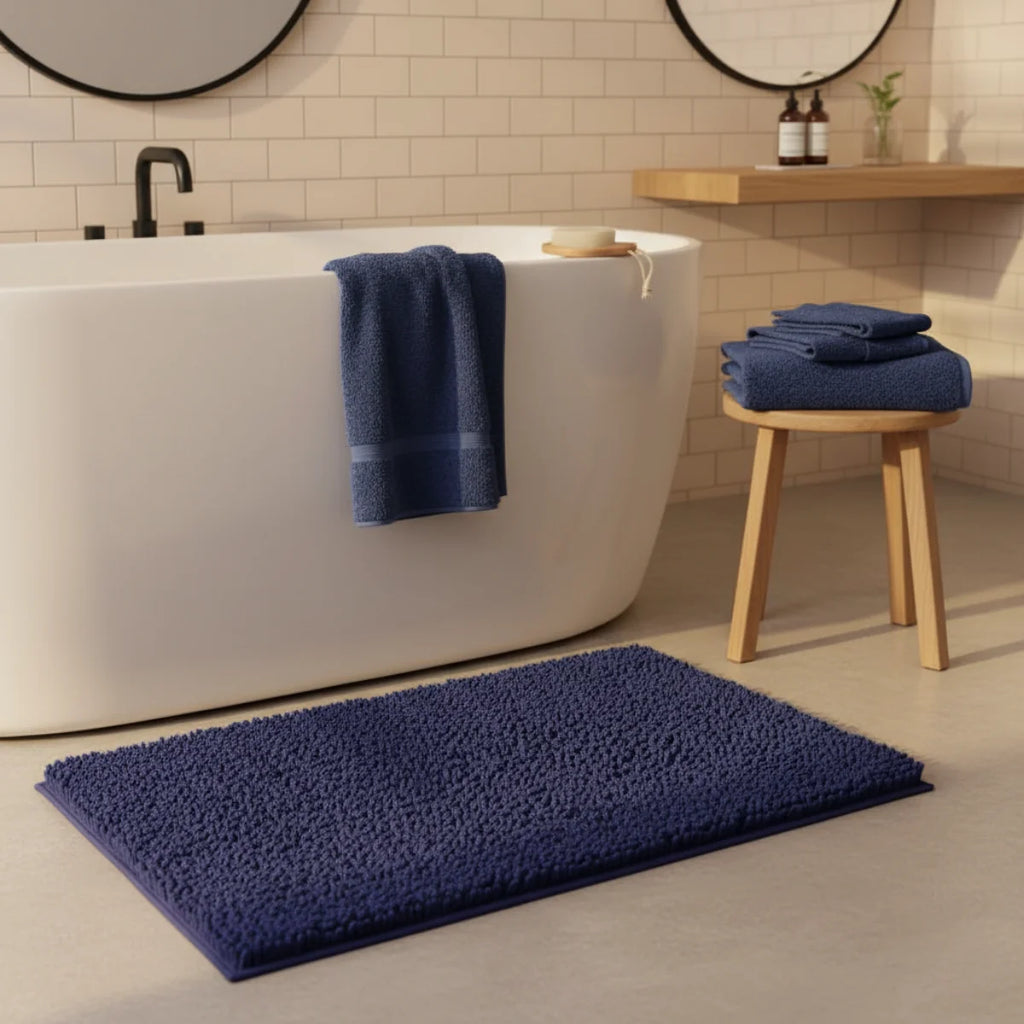 Tapis Chenille Salle De Bain Violet Profond