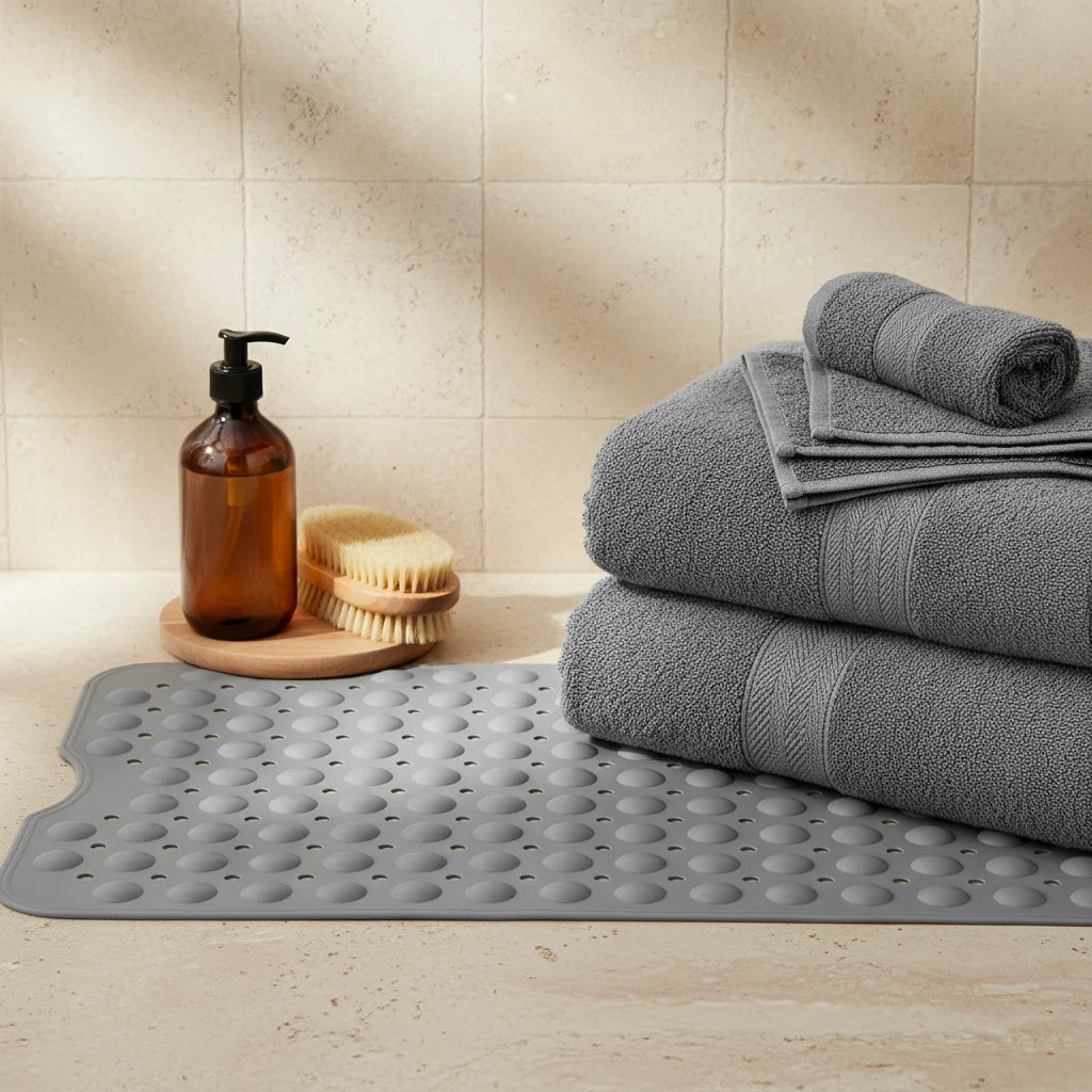 Tapis de Baignoire Antidérapant Gris