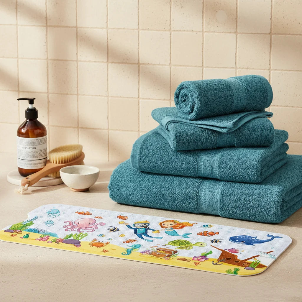 Tapis de Baignoire pour Bébé Safari Fleuri
