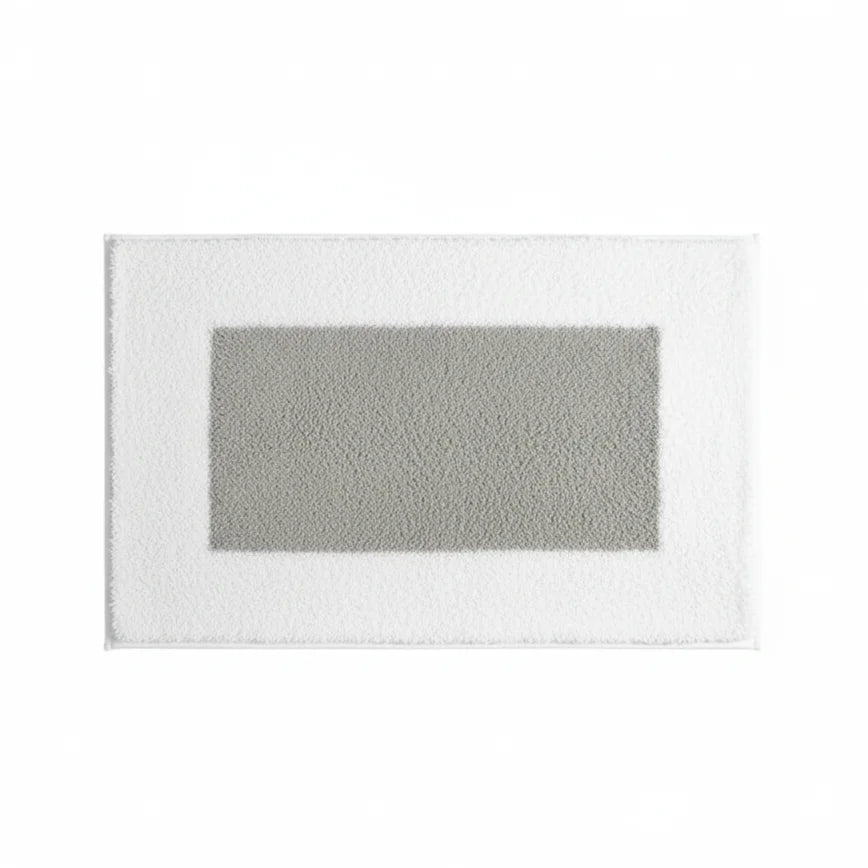 Tapis De Bain Absorbant Antidérapant Cadre Blanc
