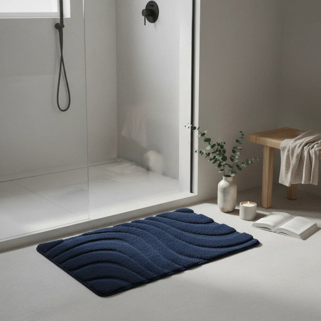 Tapis De Bain Anti Dérapant Bleu