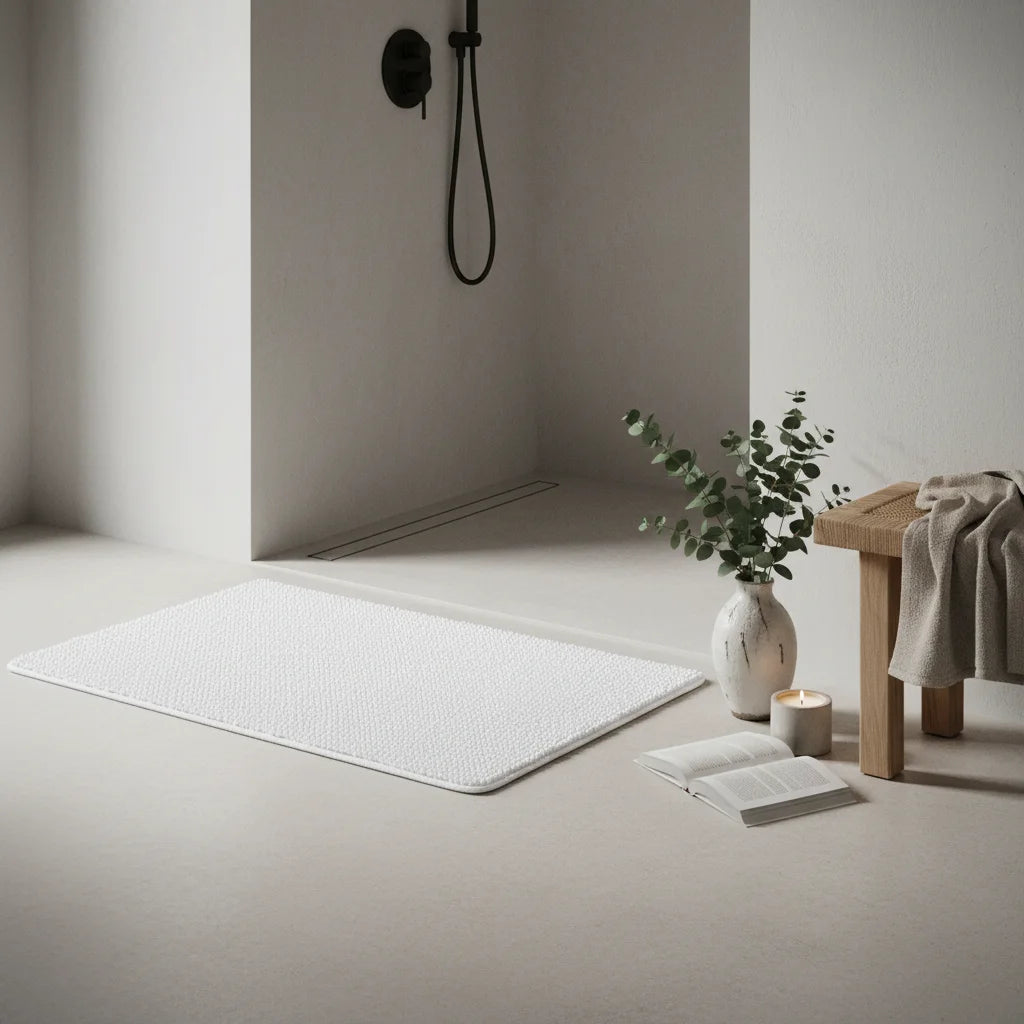 Tapis De Bain Antidérapant Blanc