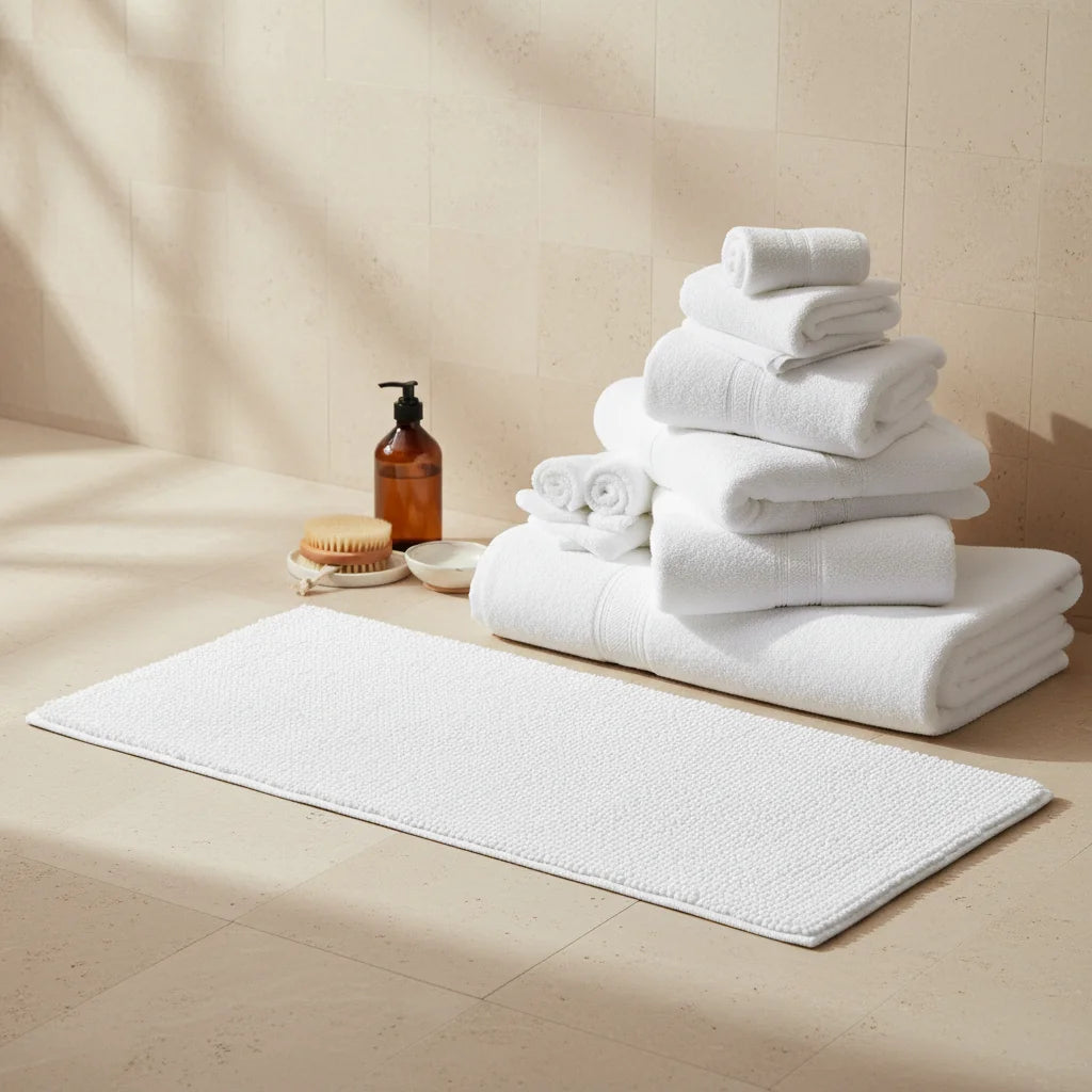 Tapis De Bain Antidérapant Blanc