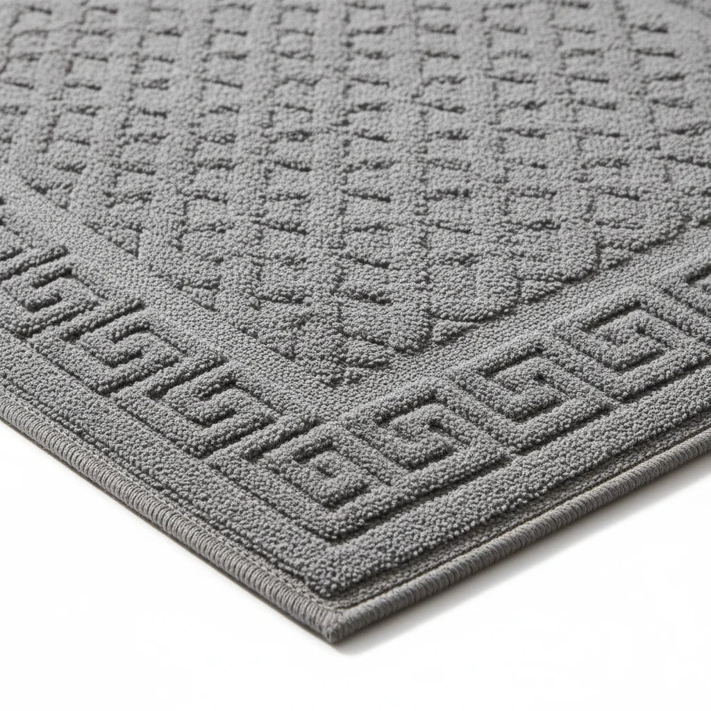 Tapis De Bain Antidérapant Coton Gris Pierre