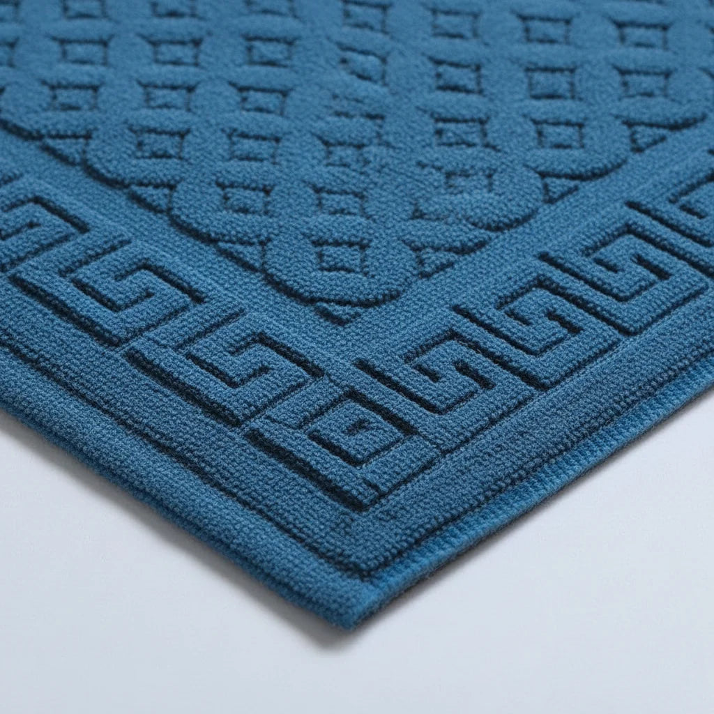 Tapis De Bain Antidérapant Coton Bleu Canard