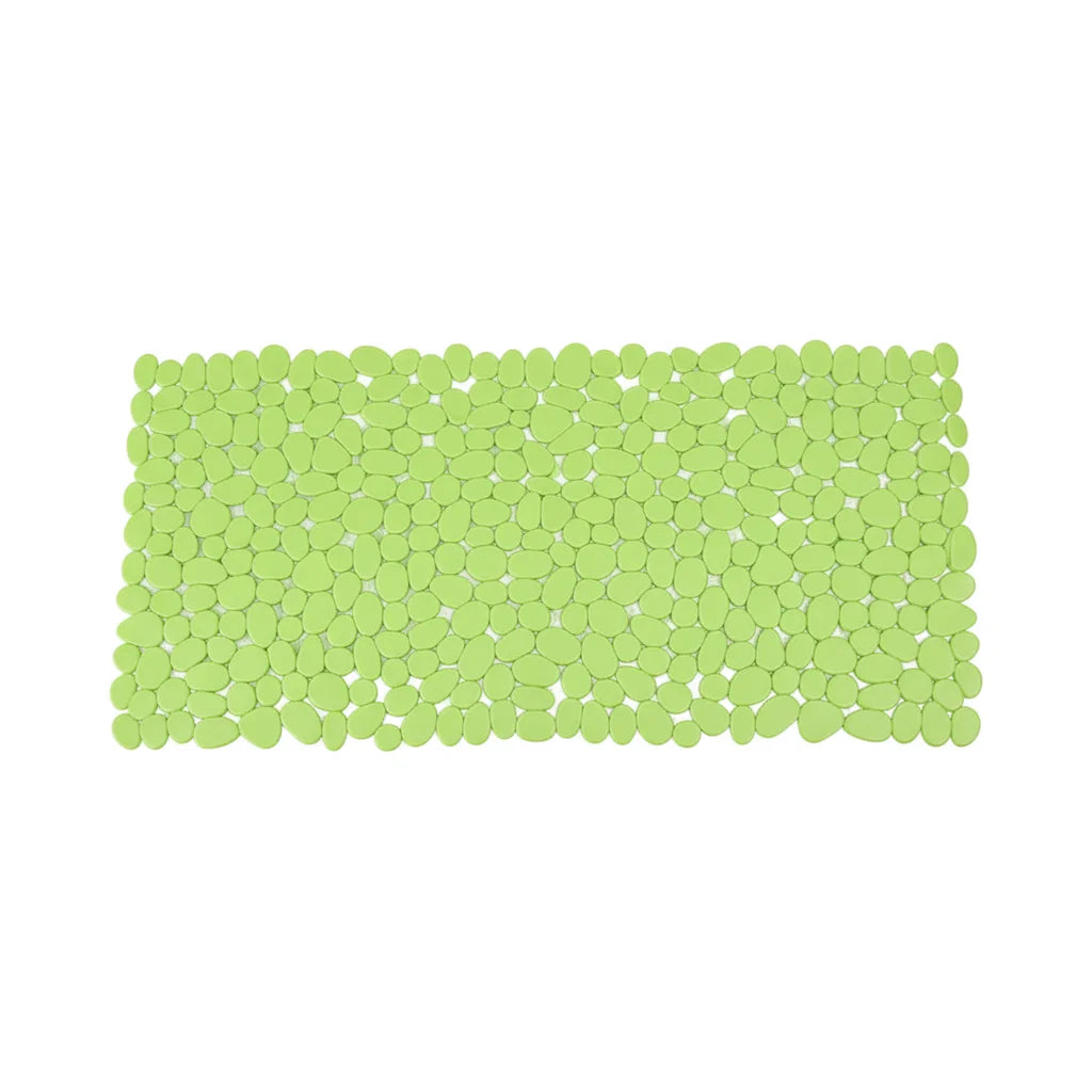 Tapis de Bain Antidérapant en Plastique - Galets Vert Galets