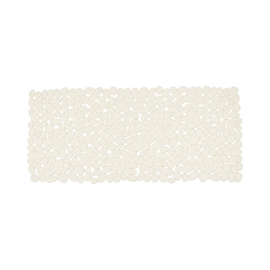 Tapis de Bain Antidérapant en Plastique - Galets Blanc Galets