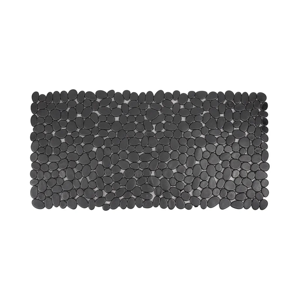 Tapis de Bain Antidérapant en Plastique - Galets Noir Galets