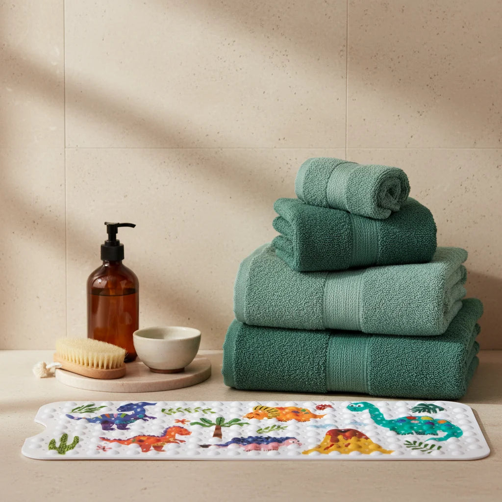 Tapis De Bain Antidérapant Enfant Monde Dinosaures