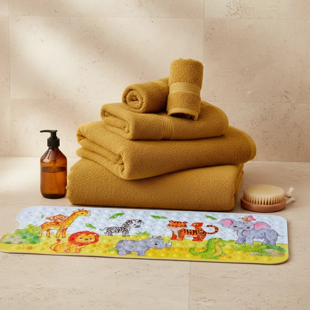 Tapis De Bain Antidérapant Enfant Monde Dinosaures