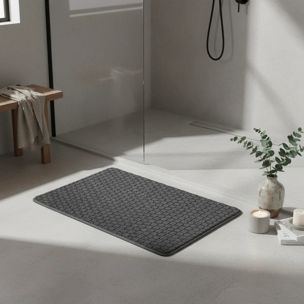 Tapis De Bain Antidérapant Grande Taille Gris Anthracite