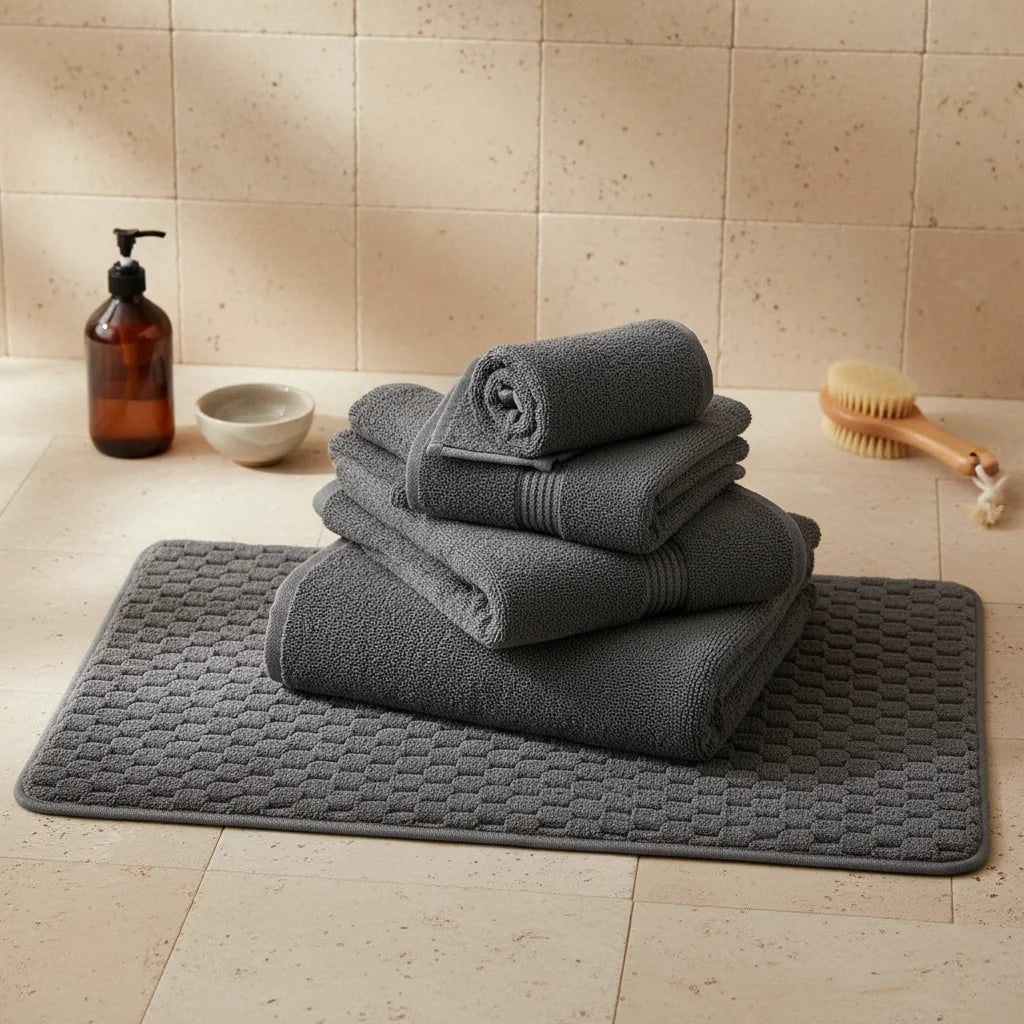 Tapis De Bain Antidérapant Grande Taille Gris Anthracite