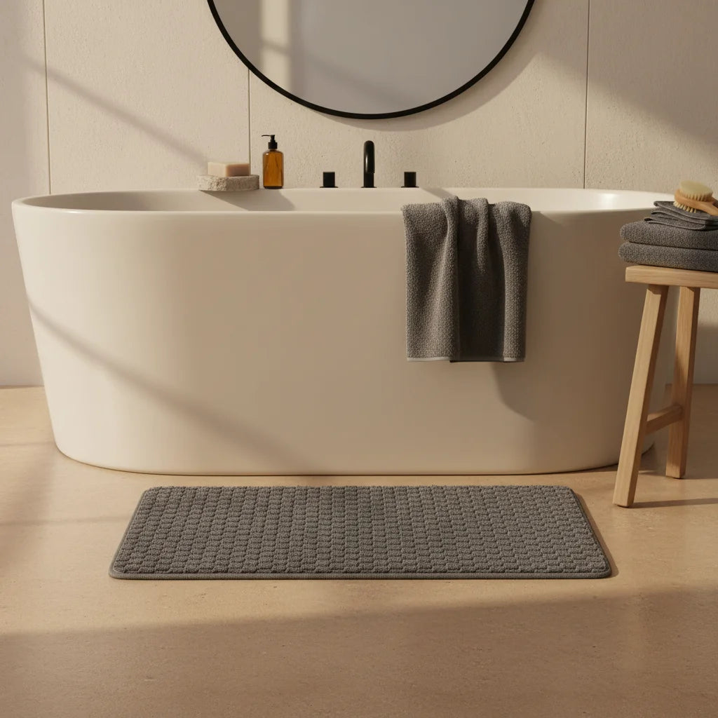 Tapis De Bain Antidérapant Grande Taille Gris Anthracite