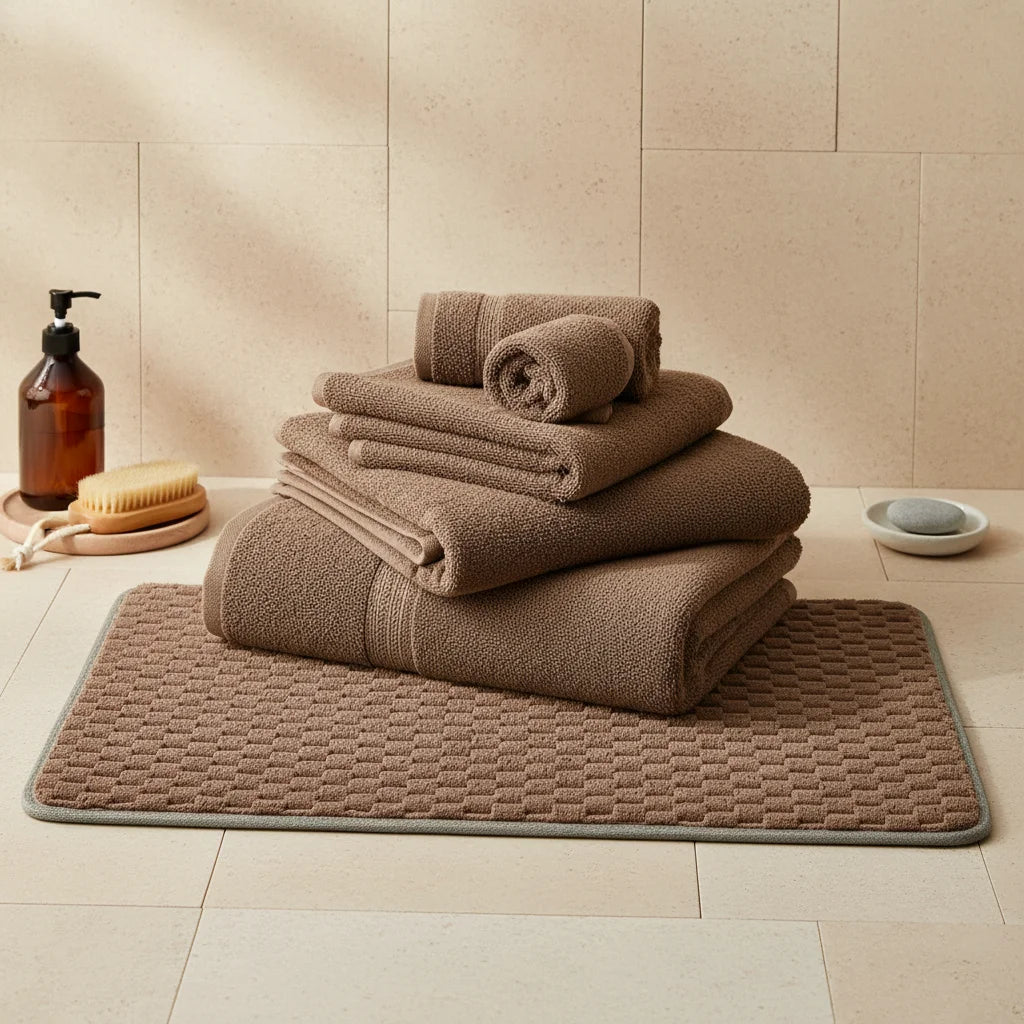 Tapis De Bain Antidérapant Grande Taille Marron Chocolat