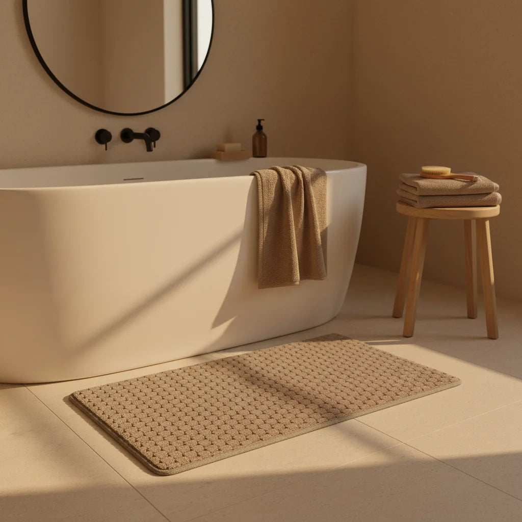 Tapis De Bain Antidérapant Grande Taille Marron Chocolat