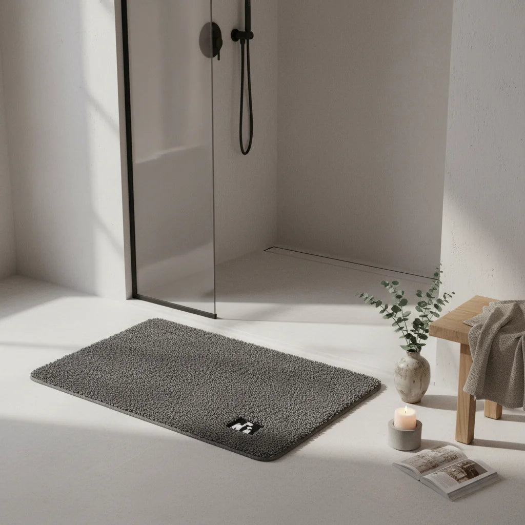 Tapis de Bain Antidérapant Gris 80x120cm