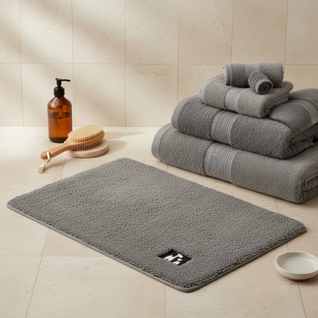 Tapis de Bain Antidérapant Gris 80x120cm