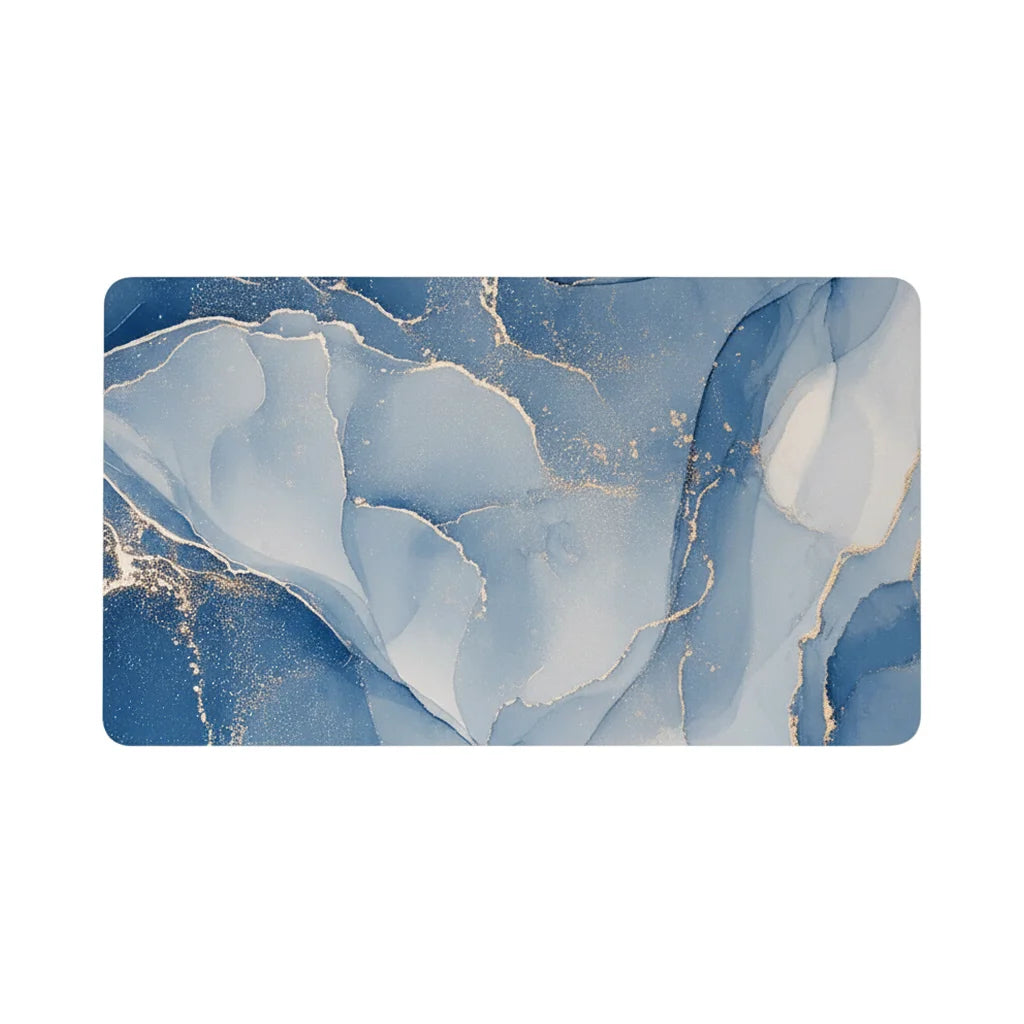 Tapis de Bain Antidérapant Haut de Gamme Marbre Azur