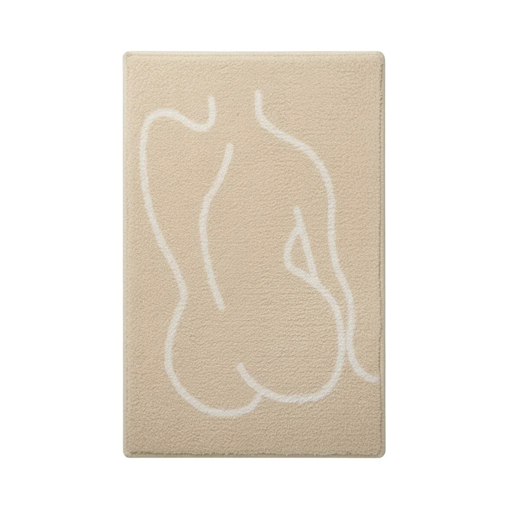 Tapis de Bain Art Abstrait Courbes Naturelles
