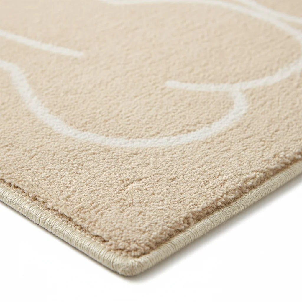 Tapis de Bain Art Abstrait Courbes Naturelles