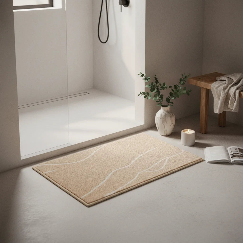 Tapis de Bain Art Abstrait Lignes Abstraites