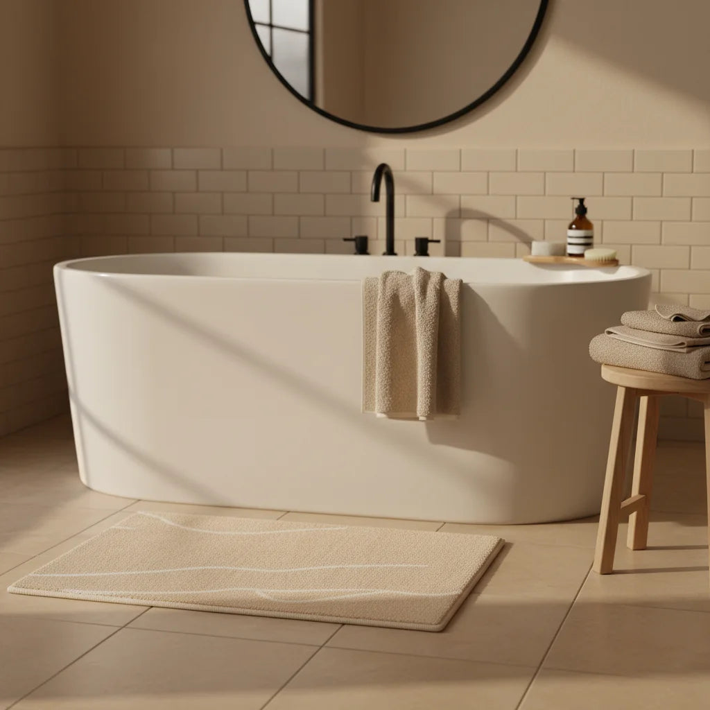 Tapis de Bain Art Abstrait Lignes Abstraites