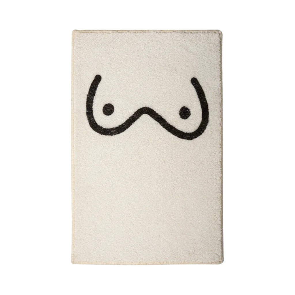 Tapis de Bain Art Abstrait Traits Minimalistes