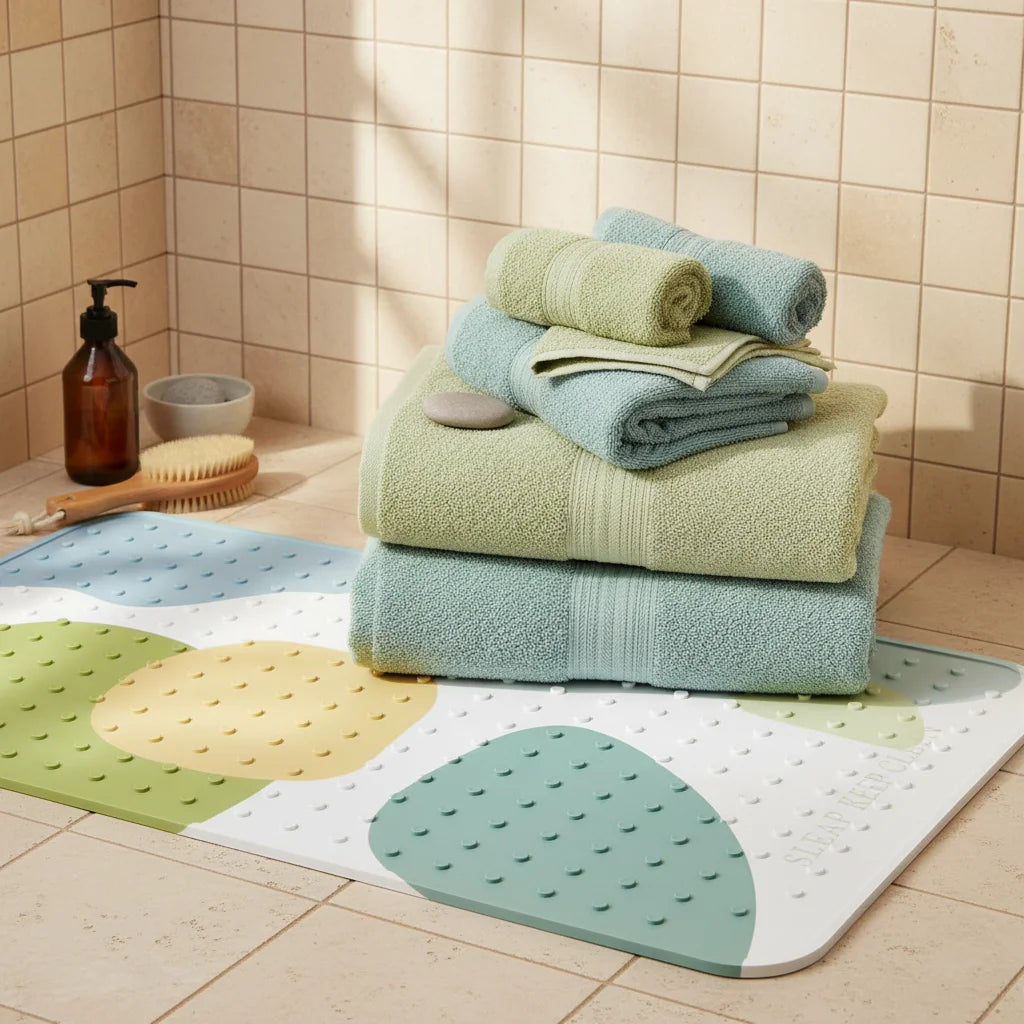 Tapis De Bain Bébé Anti Moisissure Formes Pastel