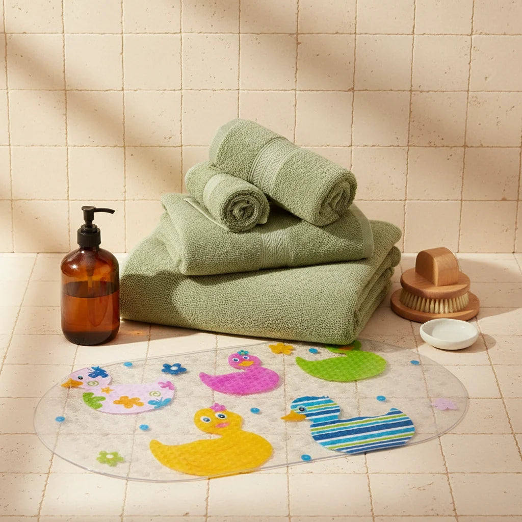 Tapis De Bain Bébé Baignoire Canards Jaunes