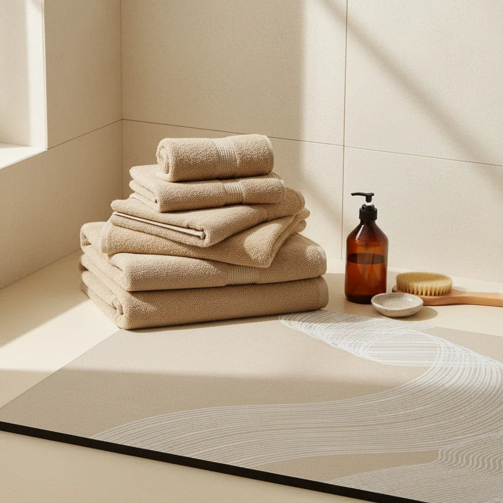 Tapis De Bain Beige Clair 60x120cm