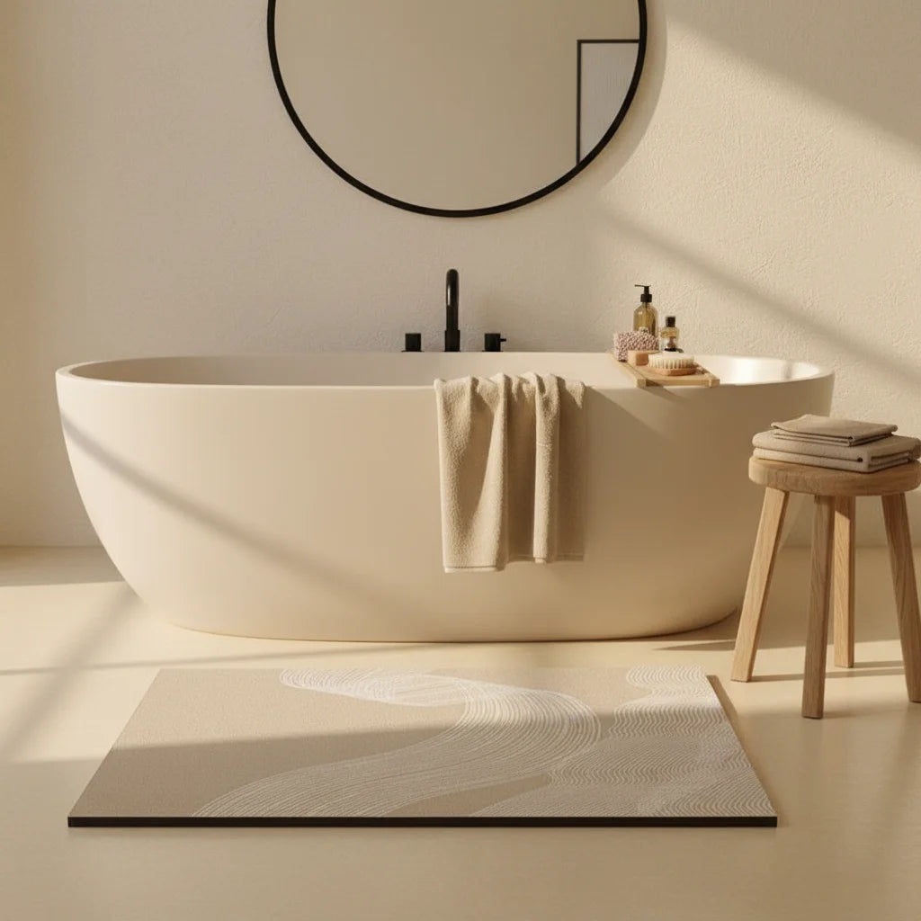 Tapis De Bain Beige Clair 60x120cm