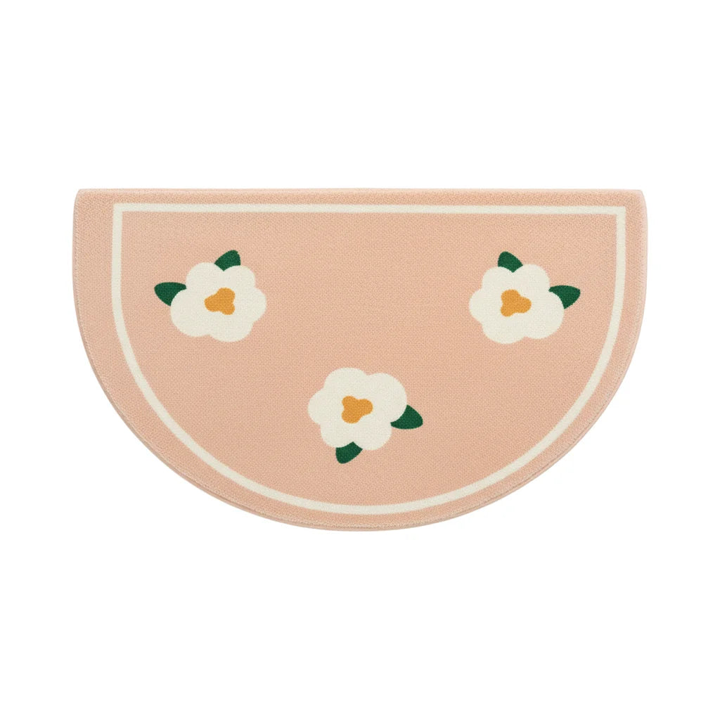 Tapis de Bain Beige et Blanc