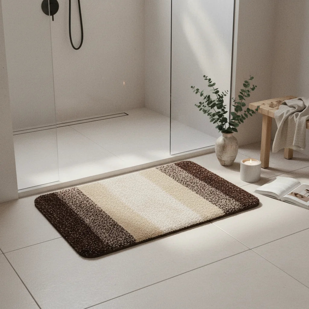 Tapis De Bain Beige & Marron