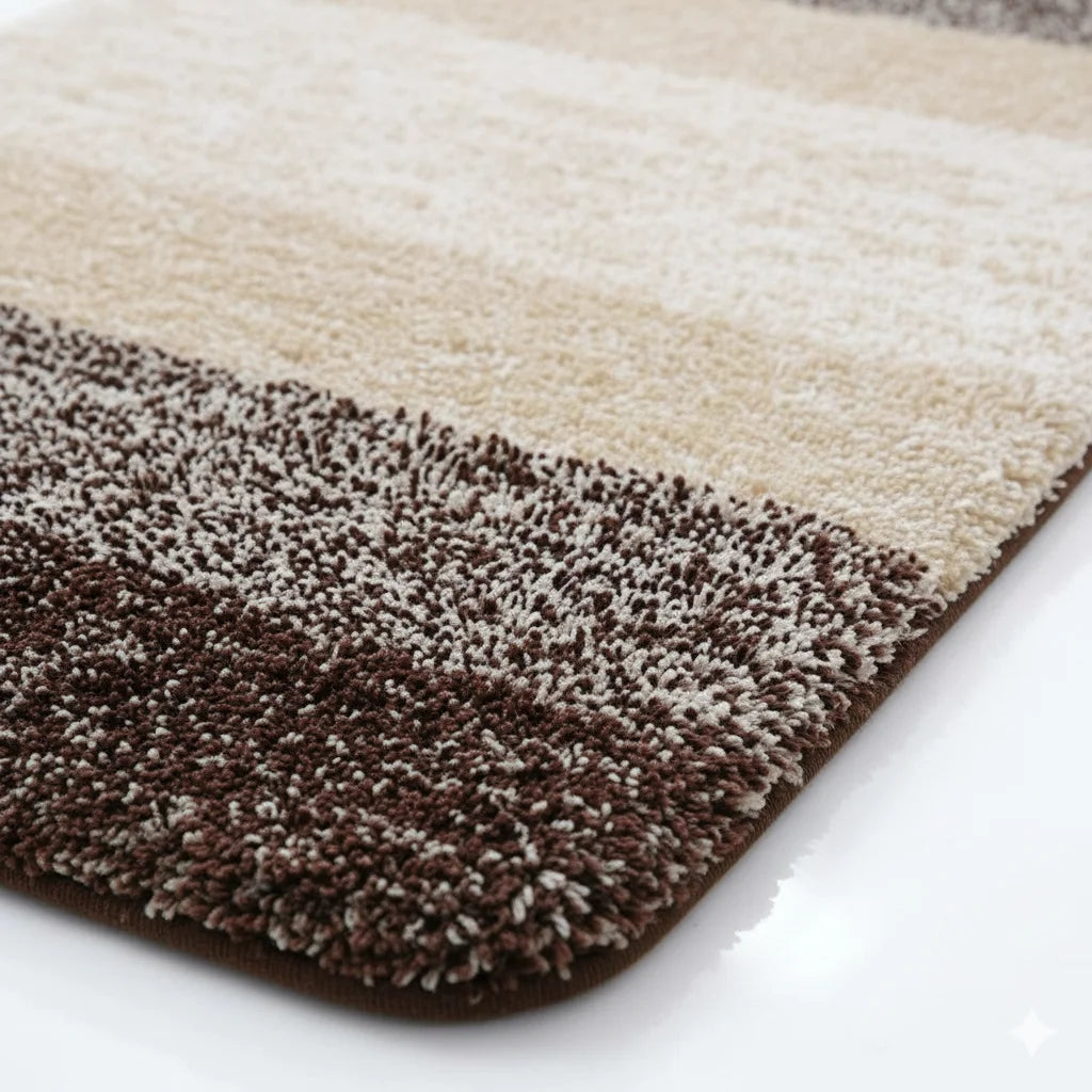 Tapis De Bain Beige & Marron
