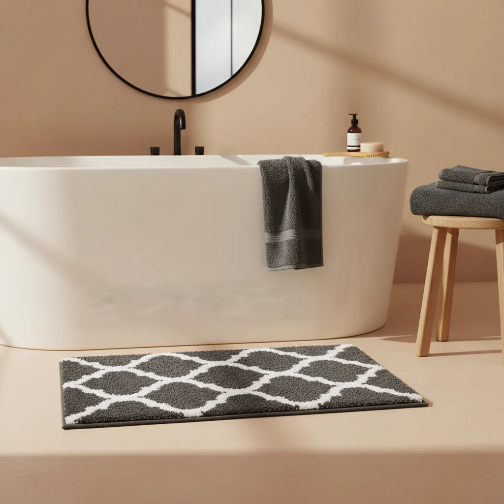 Tapis de Bain Berbère Gris Anthracite