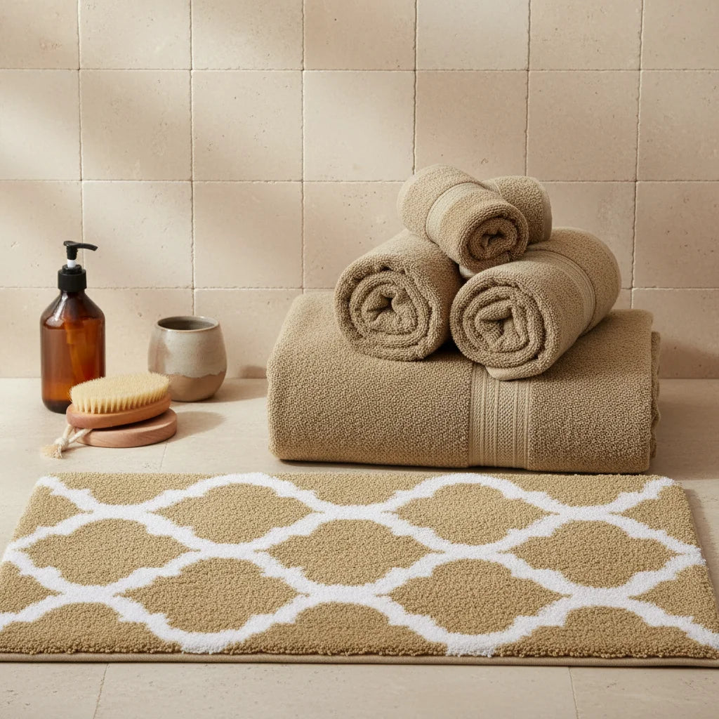 Tapis de Bain Berbère Beige Sable