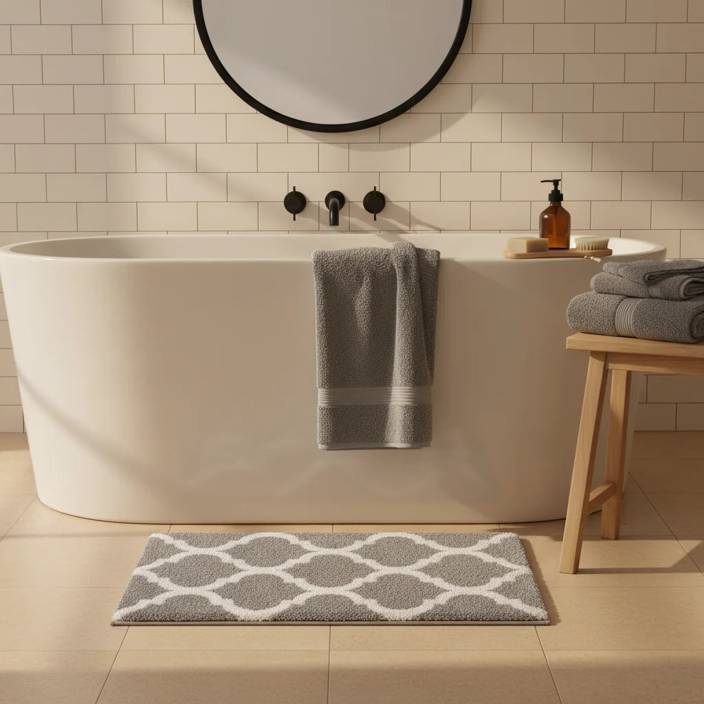 Tapis de Bain Berbère Gris Perle