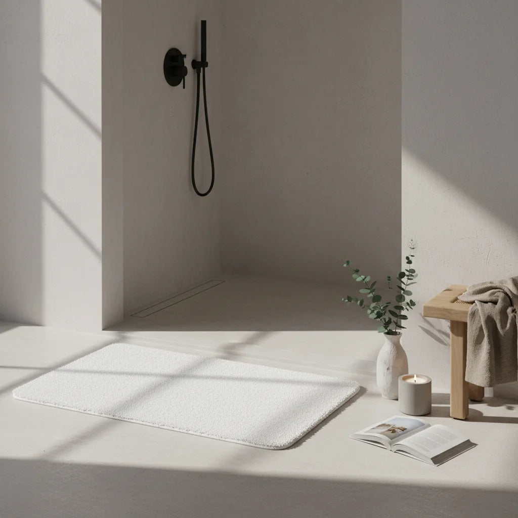 Tapis de Bain Blanc Épais 80x120cm